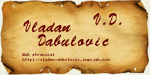 Vladan Dabulović vizit kartica
